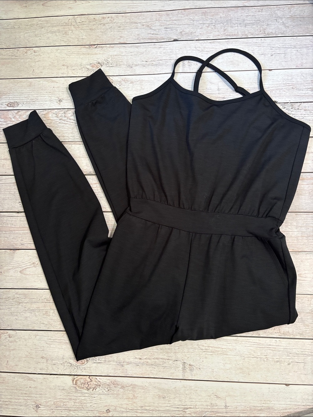 Beyond Yoga Black Strappy Jumpsuit